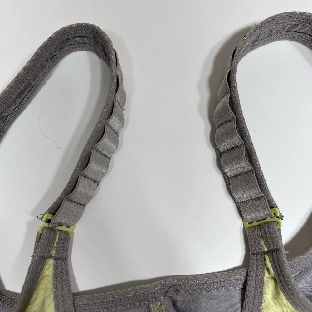 Lunaire 267-11 Seamless Underwire Sports Bra Mesh Womens 36DDD Yellow Gray Flaw - Picture 5 of 9